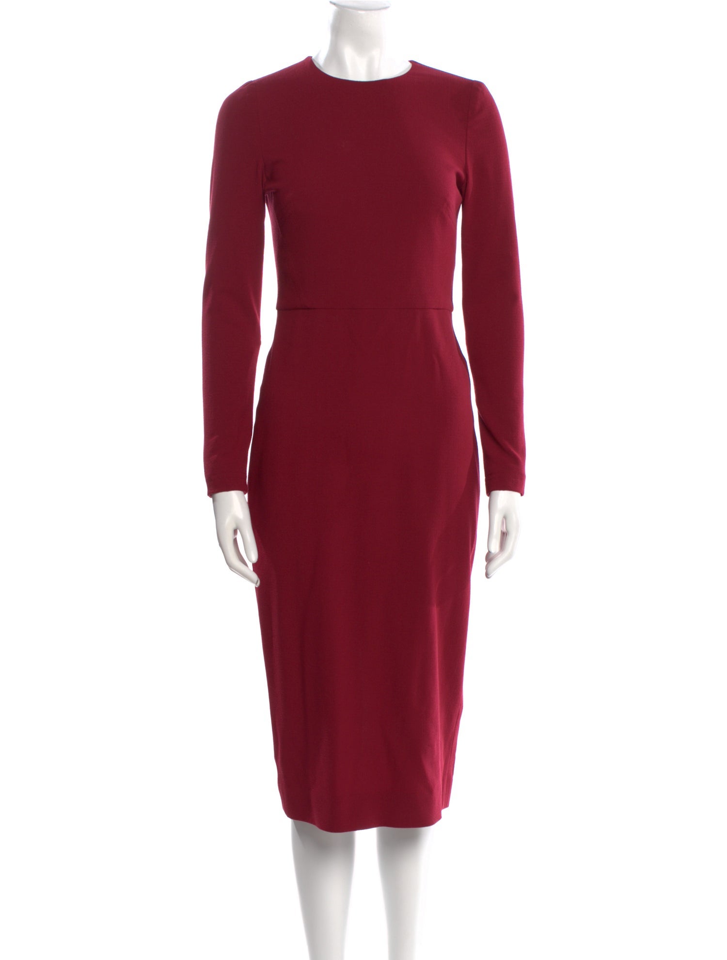 Victoria Beckham Virgin Wool Midi Length Dress