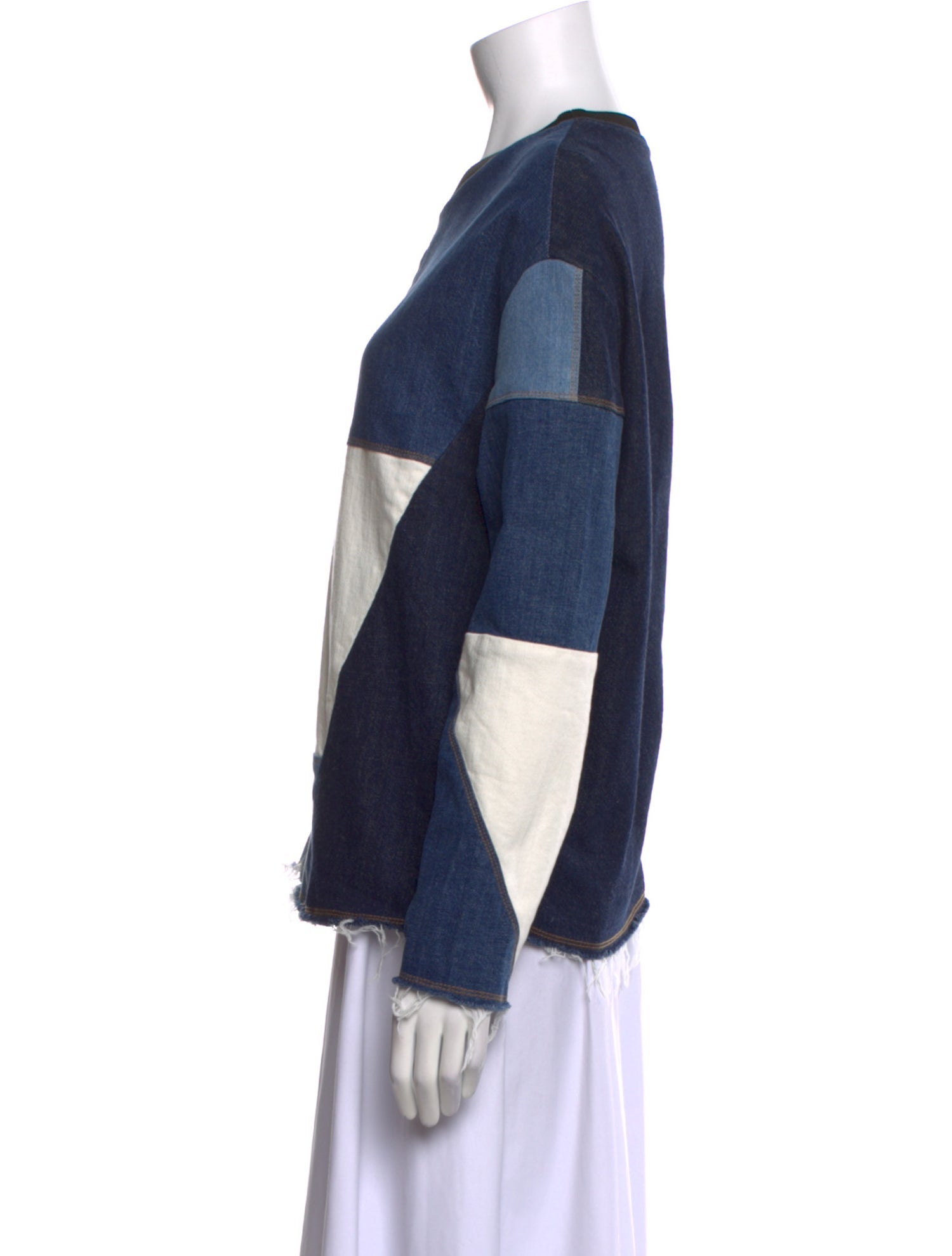 Victoria Beckham Colorblock Pattern Bateau Neckline Sweatshirt