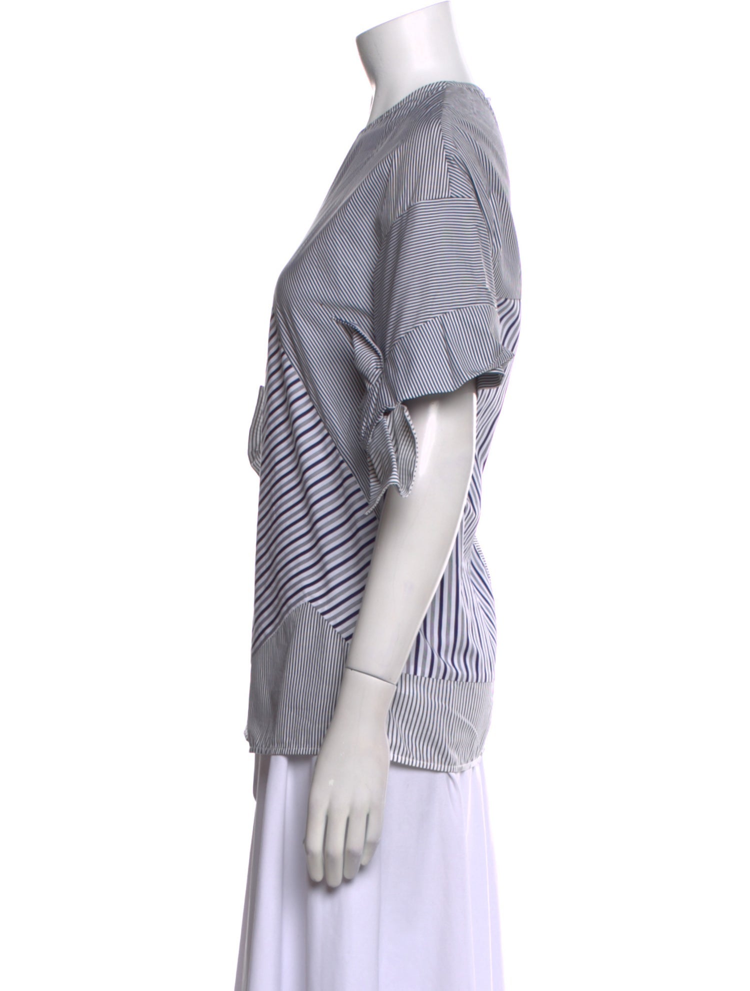 Victoria Beckham Striped Crew Neck Top