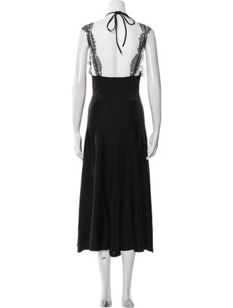 Victoria Beckham Crew Neck Midi Length Dress