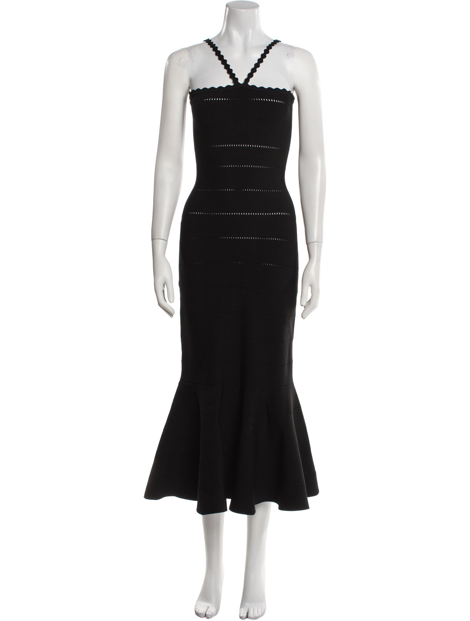 Victoria Beckham Square Neckline Midi Length Dress