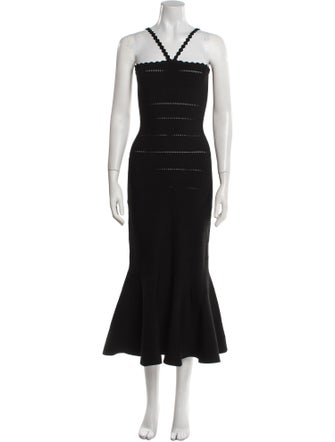 Victoria Beckham Square Neckline Midi Length Dress