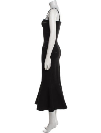 Victoria Beckham Square Neckline Midi Length Dress