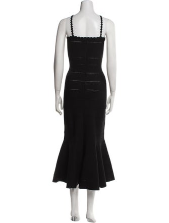Victoria Beckham Square Neckline Midi Length Dress
