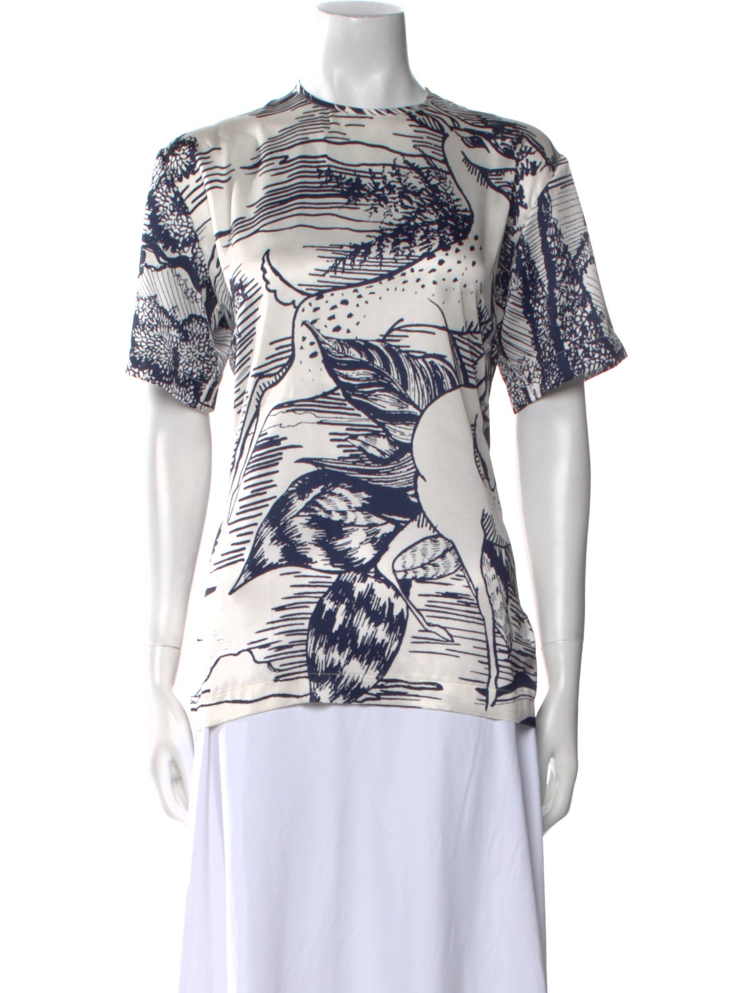 Victoria Beckham Printed Crew Neck T-Shirt