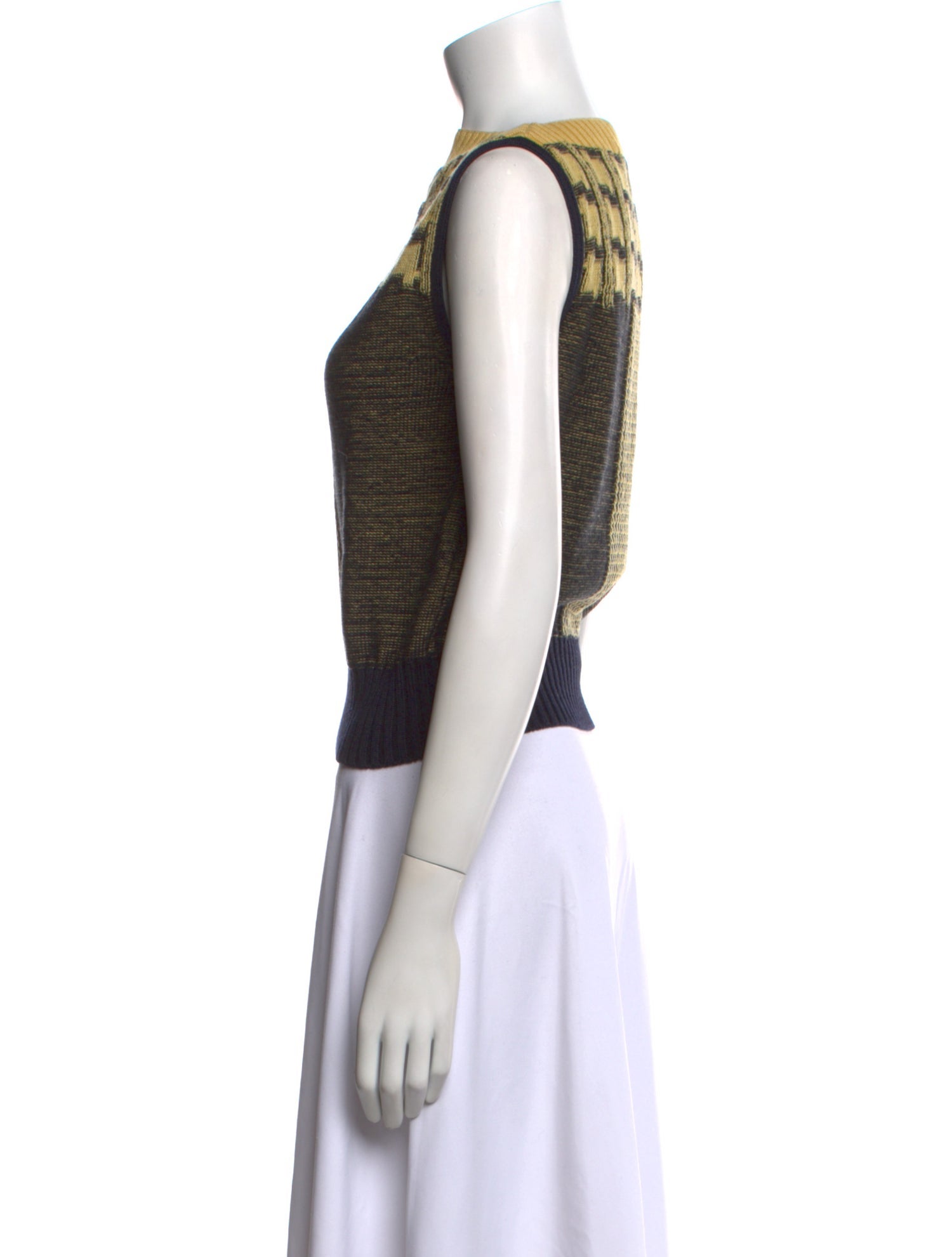 Victoria Beckham Wool Printed Crop Top