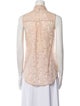 Victoria Beckham Lace Pattern Mock Neck Blouse