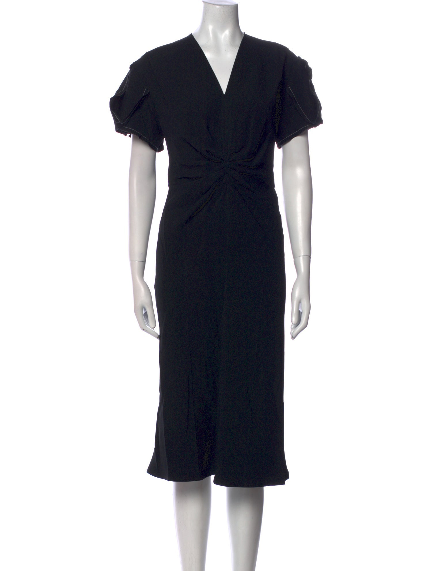 Victoria Beckham V-Neck Midi Length Dress