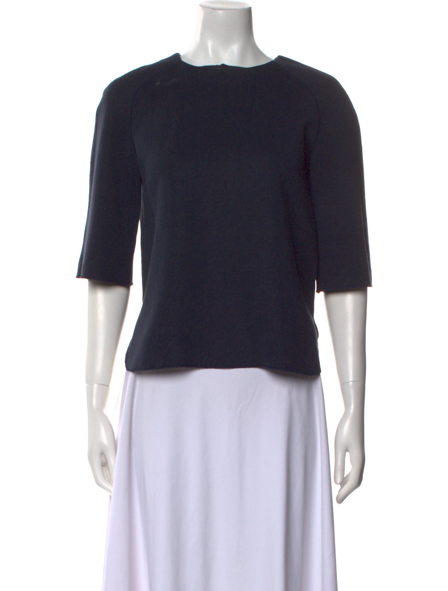 Victoria Beckham Bateau Neckline Three-Quarter Sleeve Top