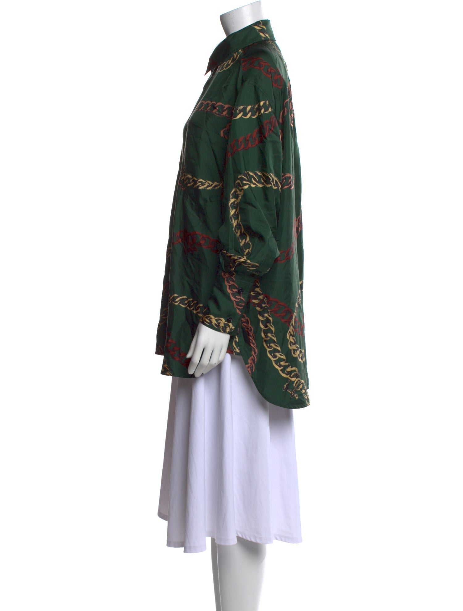 Victoria Beckham Silk Printed Button-Up Top w/ Tags