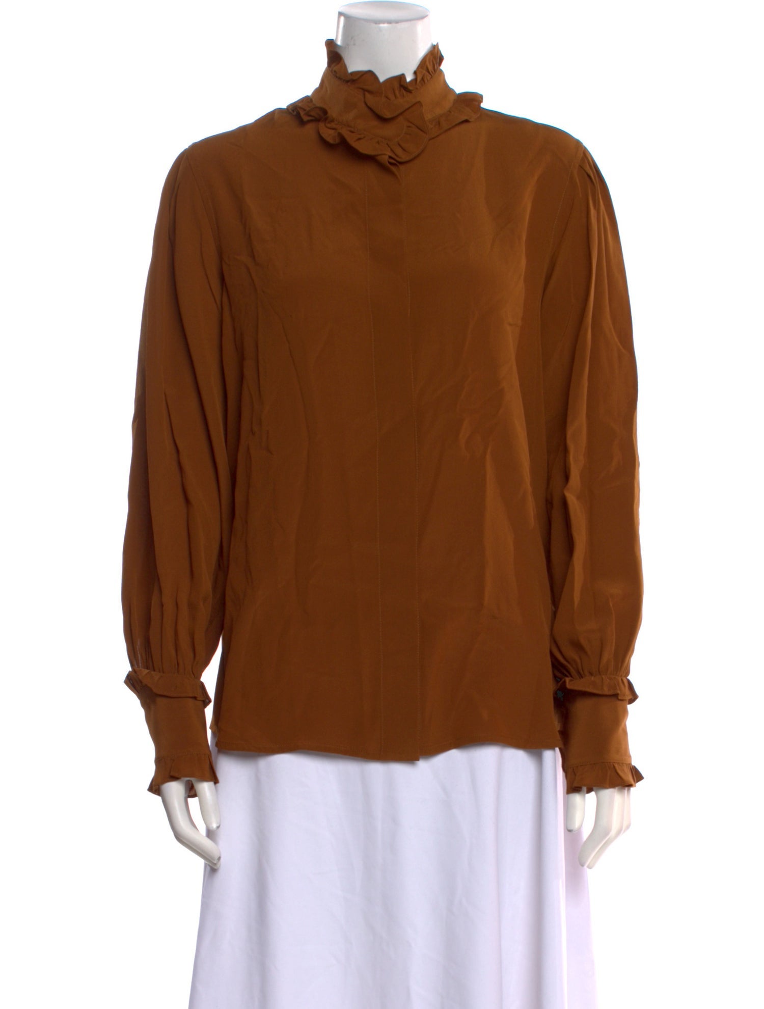 Victoria Beckham Silk Mock Neck Sweatshirt