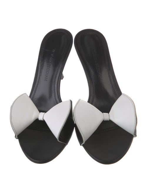 Victoria Beckham Leather Bow Accents Slides