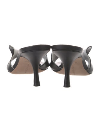 Victoria Beckham Leather Bow Accents Slides