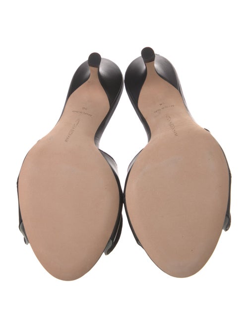 Victoria Beckham Leather Bow Accents Slides