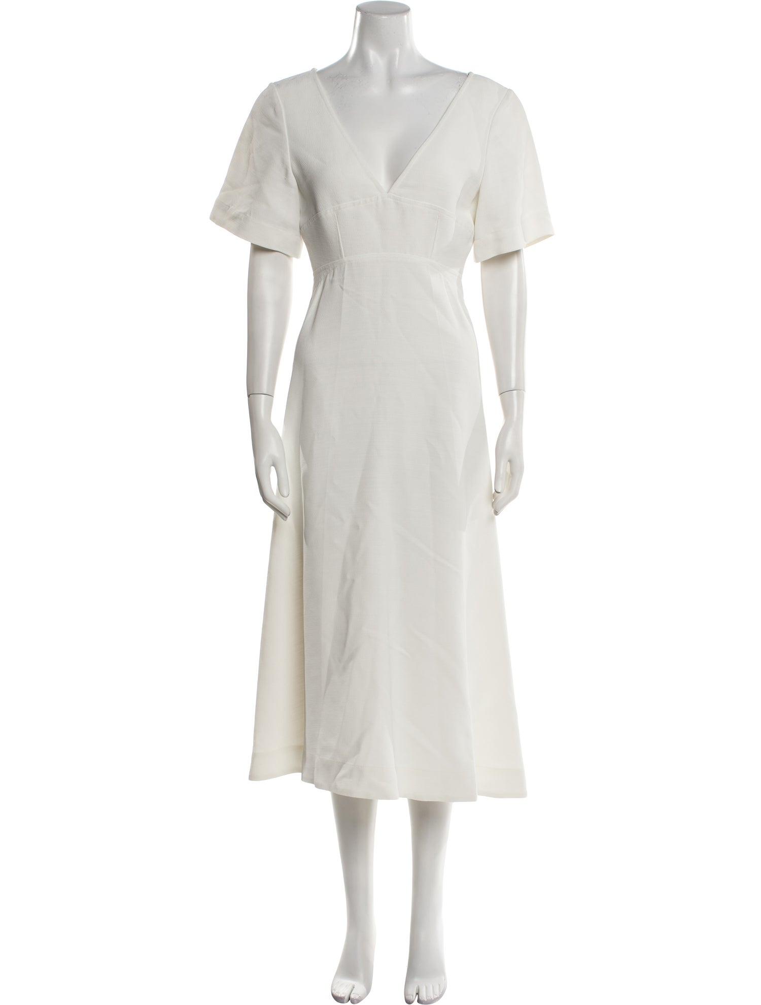 Victoria Beckham V-Neck Midi Length Dress