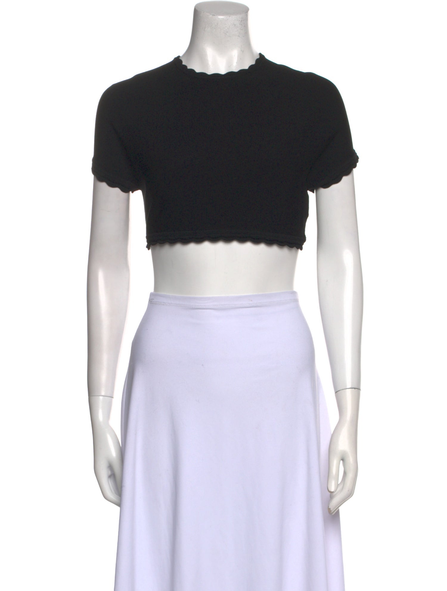 Victoria Beckham Crew Neck Short Sleeve Crop Top