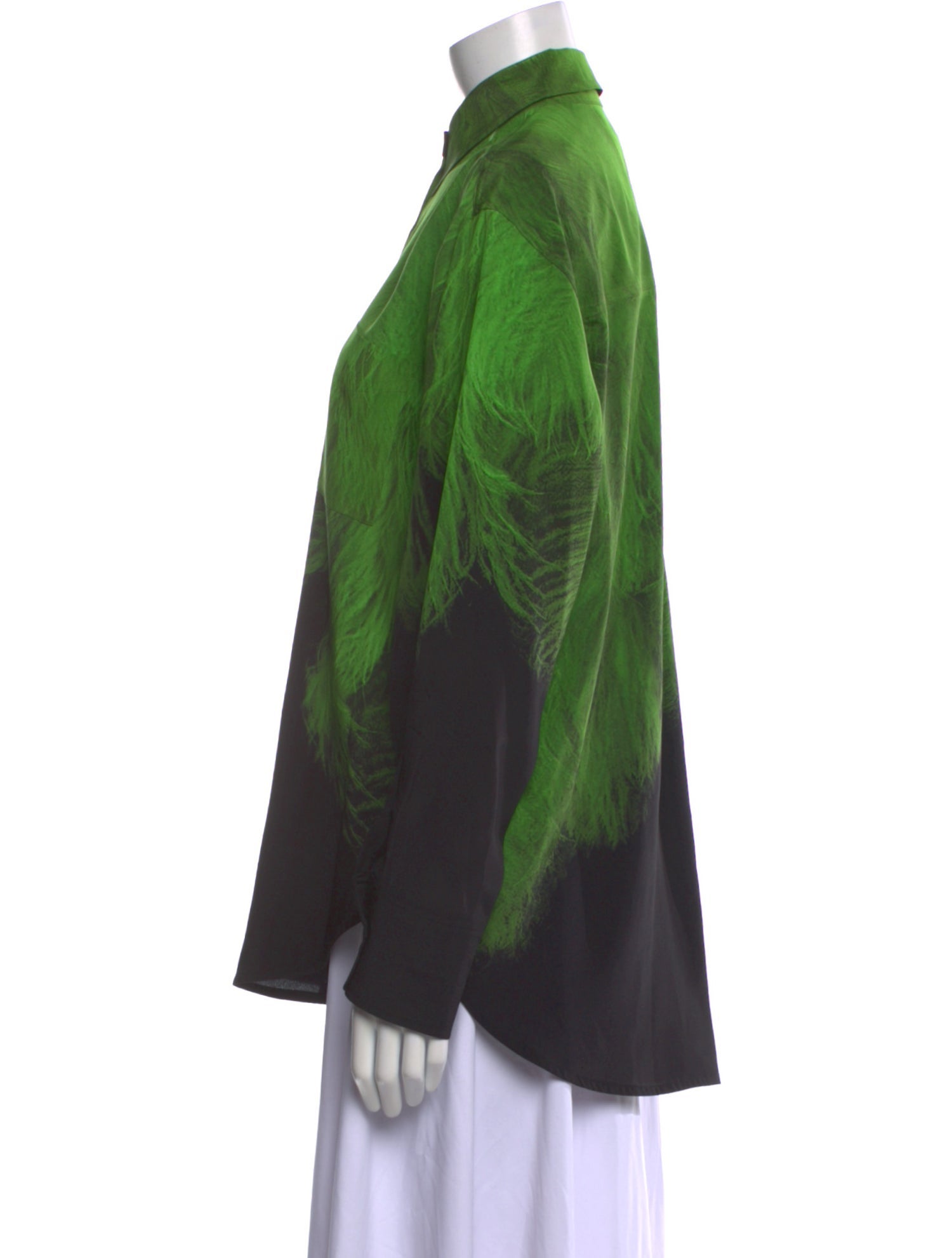 Victoria Beckham Silk Tie-Dye Print Button-Up Top