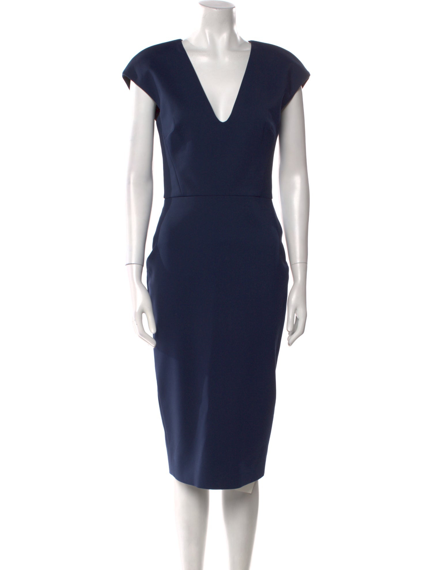 Victoria Beckham V-Neck Midi Length Dress