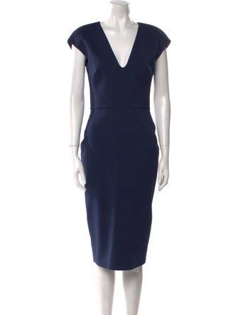 Victoria Beckham V-Neck Midi Length Dress