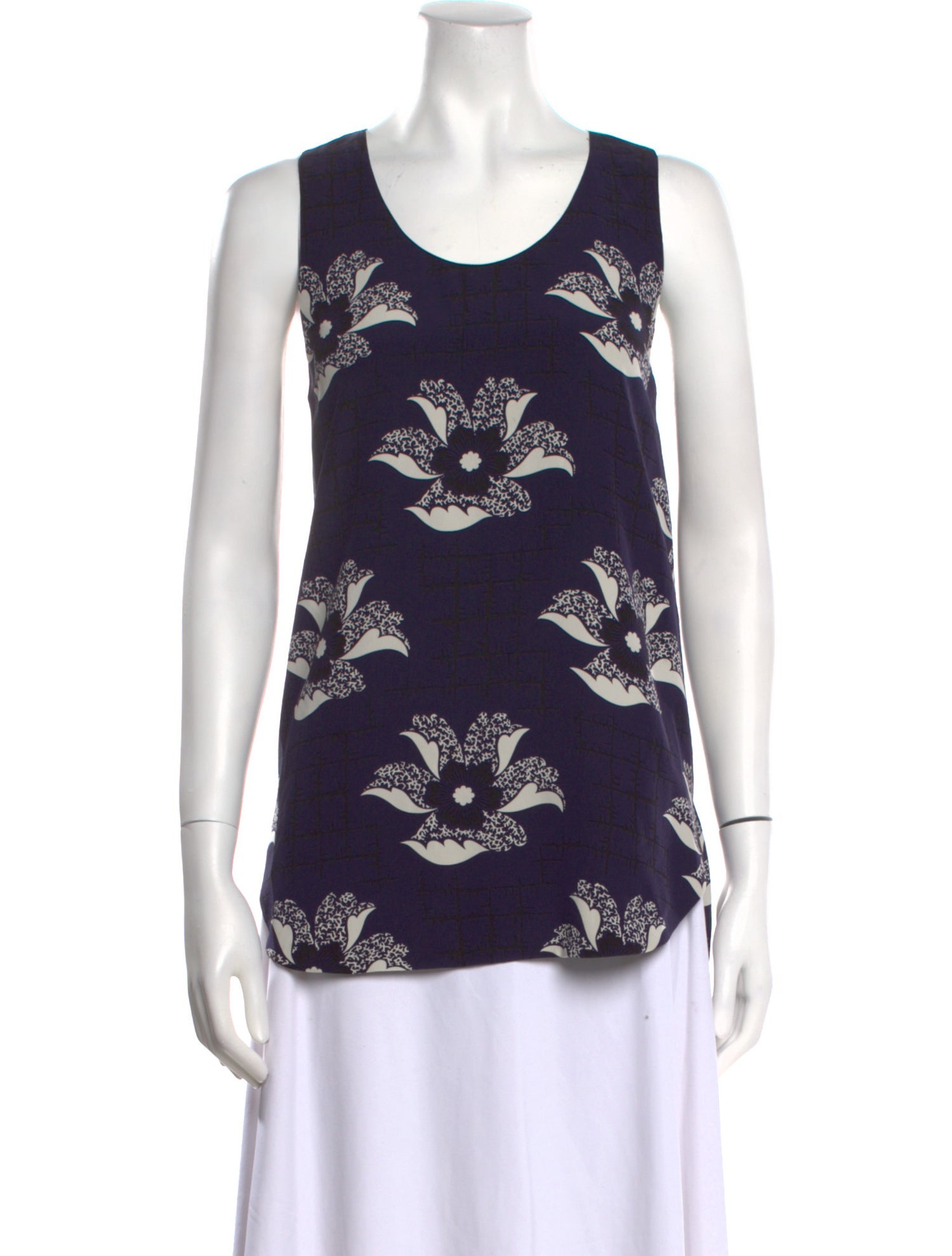 Victoria Beckham Silk Floral Print Top