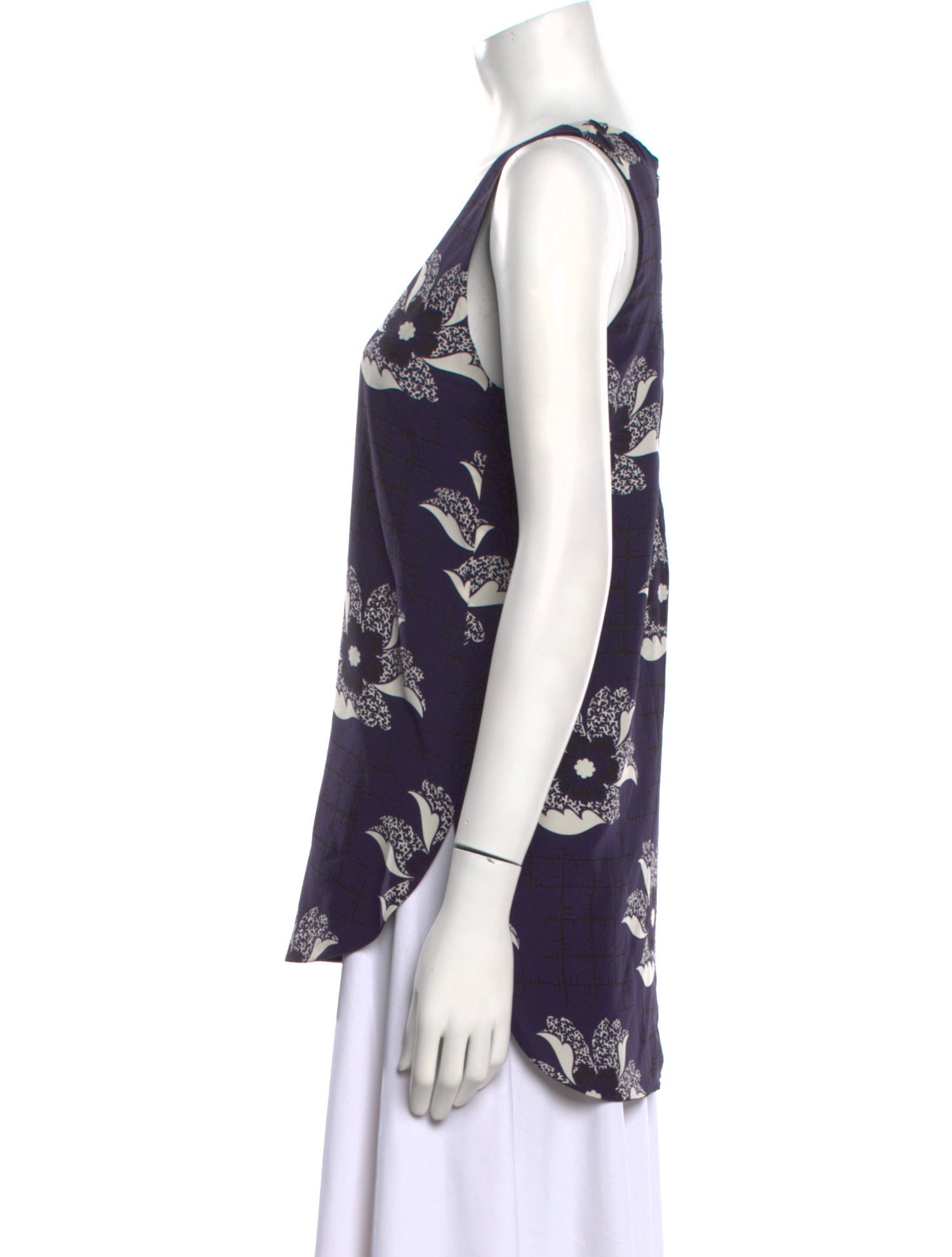 Victoria Beckham Silk Floral Print Top