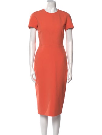Victoria Beckham Crew Neck Midi Length Dress
