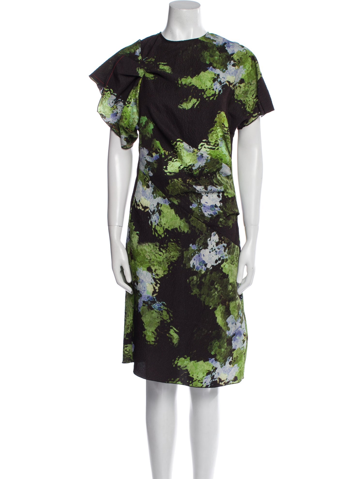 Victoria Beckham Floral Print Midi Length Dress