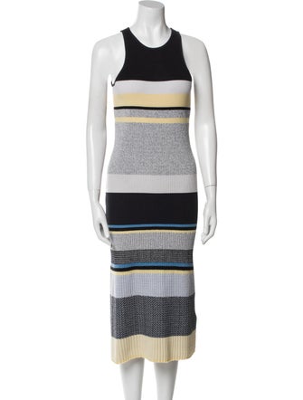 Victoria Beckham Striped Midi Length Dress