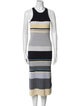 Victoria Beckham Striped Midi Length Dress