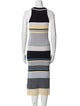 Victoria Beckham Striped Midi Length Dress