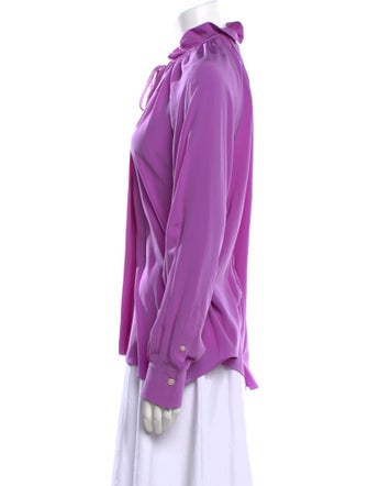 Victoria Beckham Silk Tie Neck Blouse