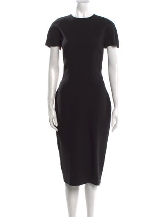 Victoria Beckham Crew Neck Midi Length Dress