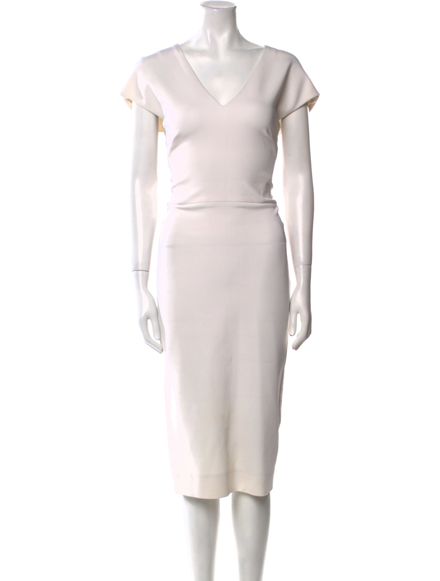 Victoria Beckham V-Neck Midi Length Dress