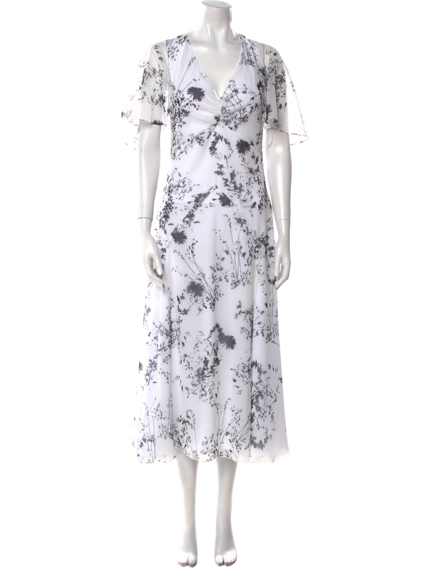 Victoria Beckham Floral Print Long Dress