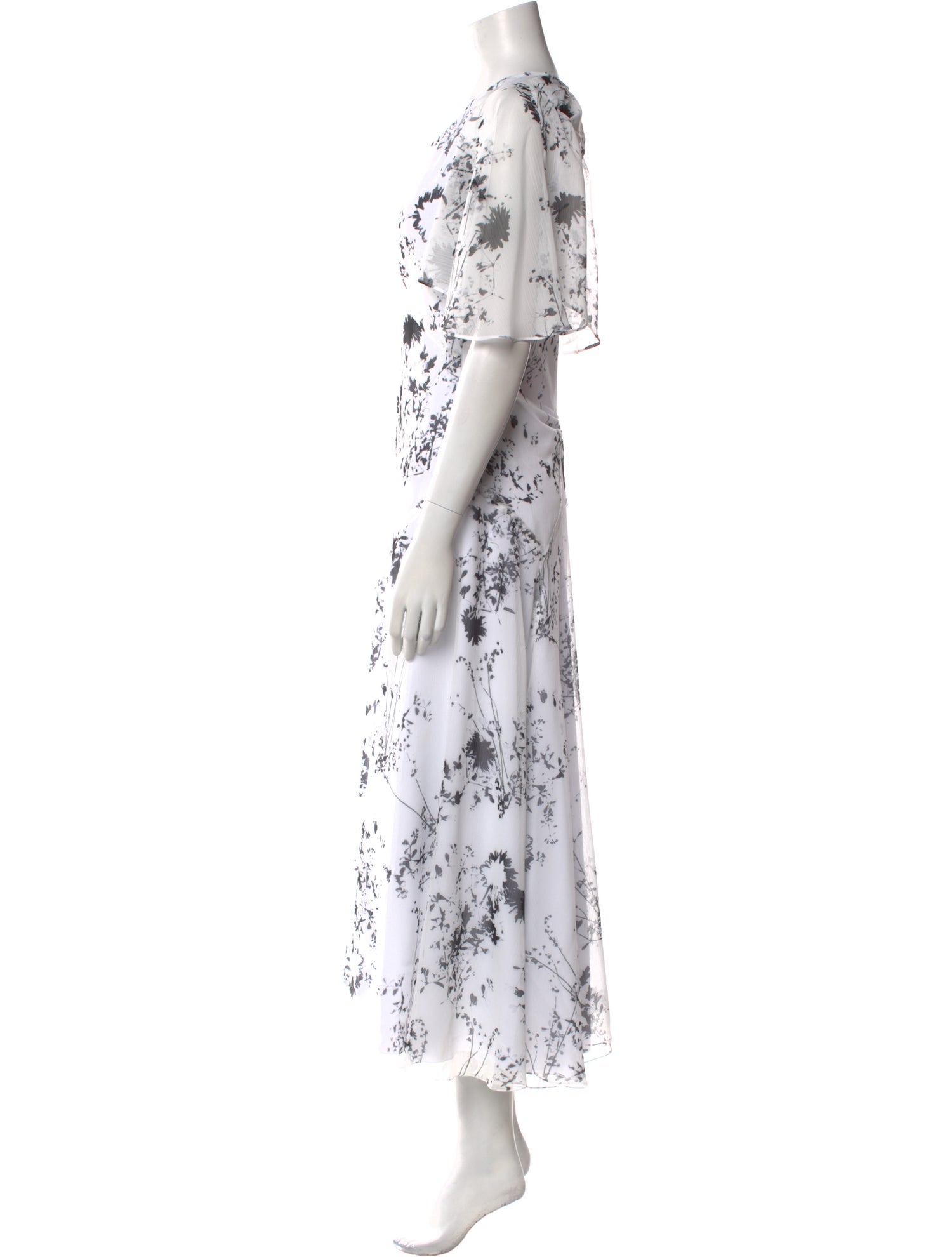 Victoria Beckham Floral Print Long Dress