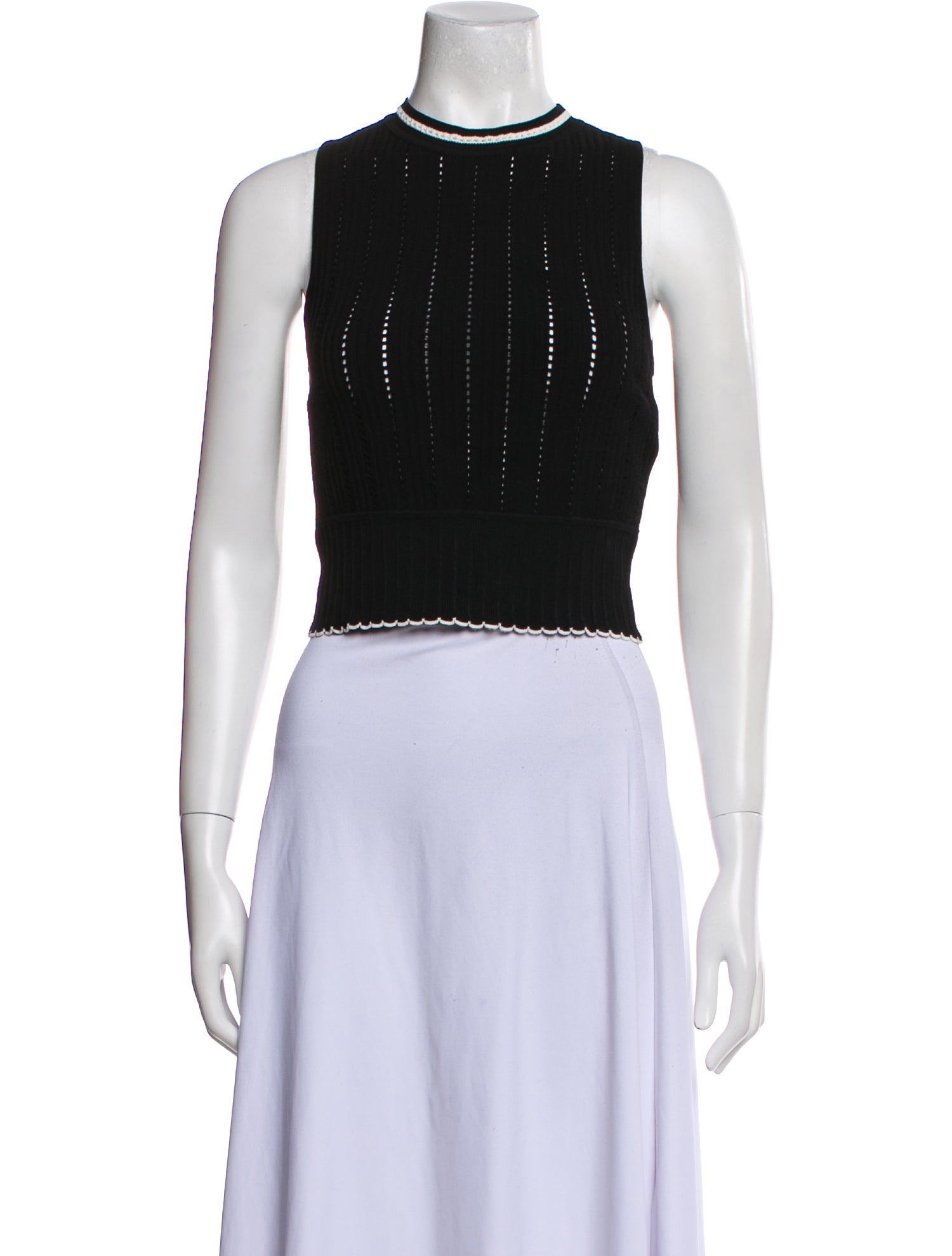 Victoria Beckham Mock Neck Sleeveless Crop Top