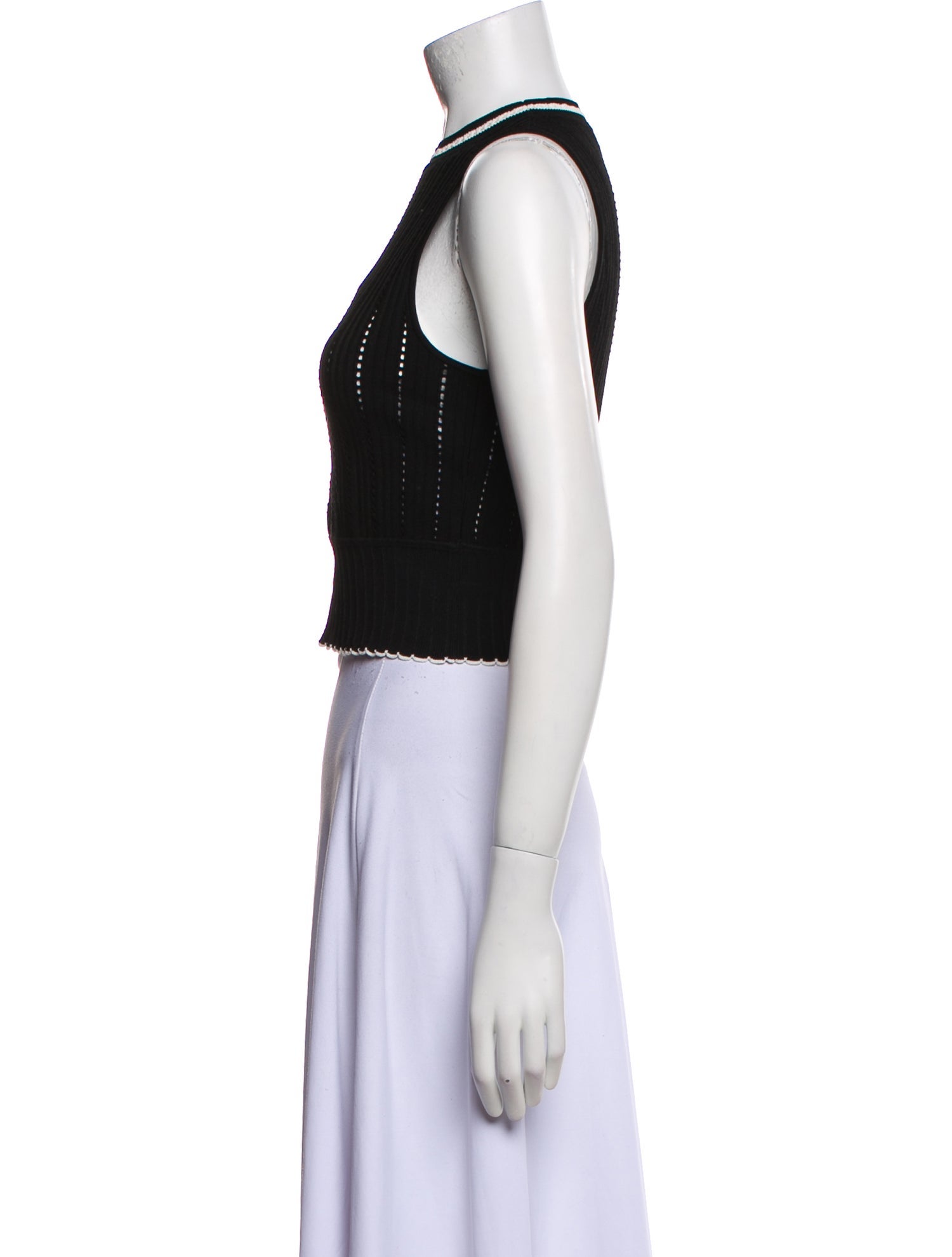 Victoria Beckham Mock Neck Sleeveless Crop Top