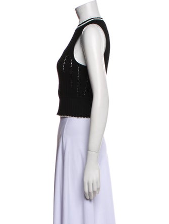 Victoria Beckham Mock Neck Sleeveless Crop Top