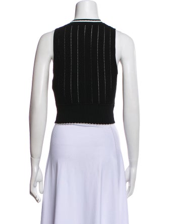 Victoria Beckham Mock Neck Sleeveless Crop Top