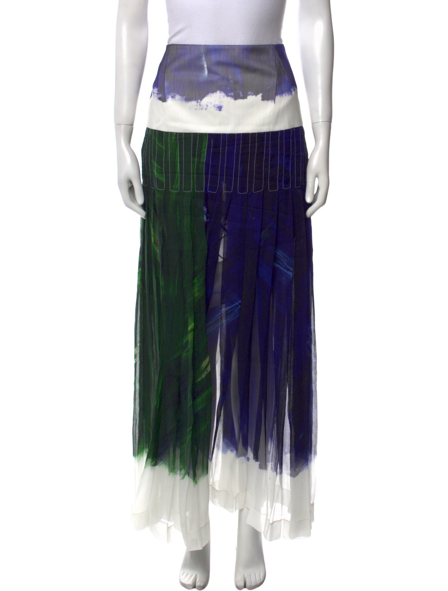 Victoria Beckham Silk Midi Length Skirt