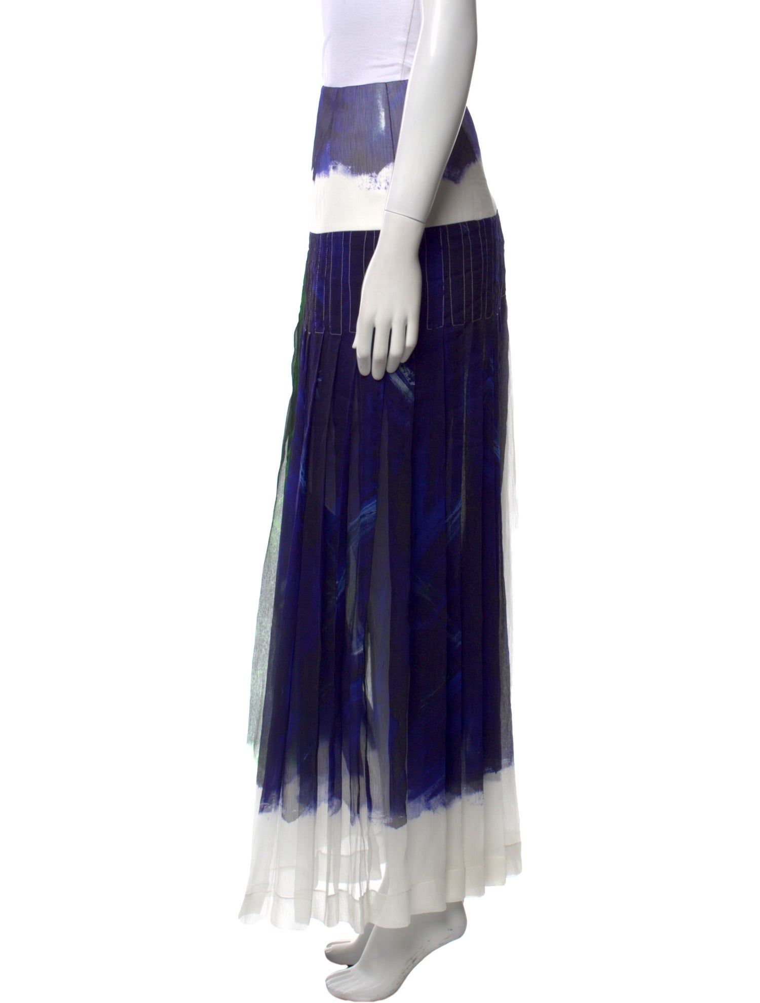 Victoria Beckham Silk Midi Length Skirt