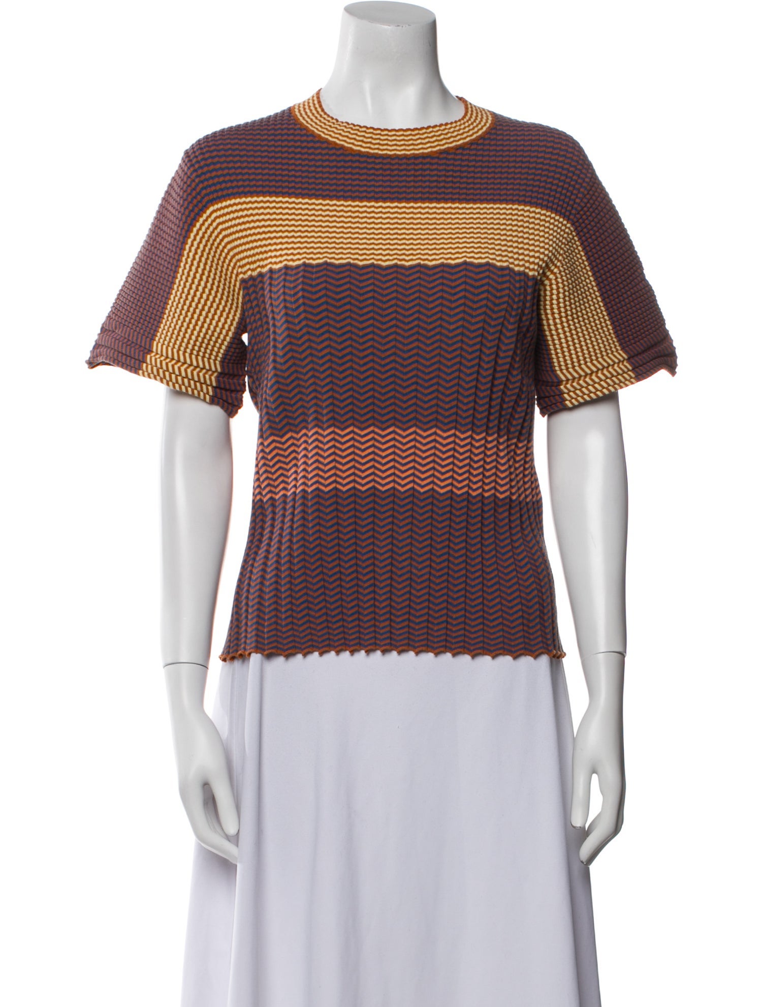 Victoria Beckham Striped Crew Neck Sweater