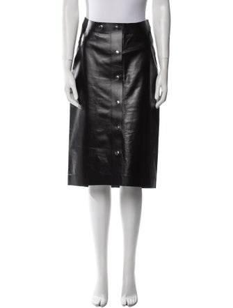 Victoria Beckham Calf Leather Knee-Length Skirt