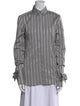 Victoria Victoria Beckham Striped Long Sleeve Button-Up Top