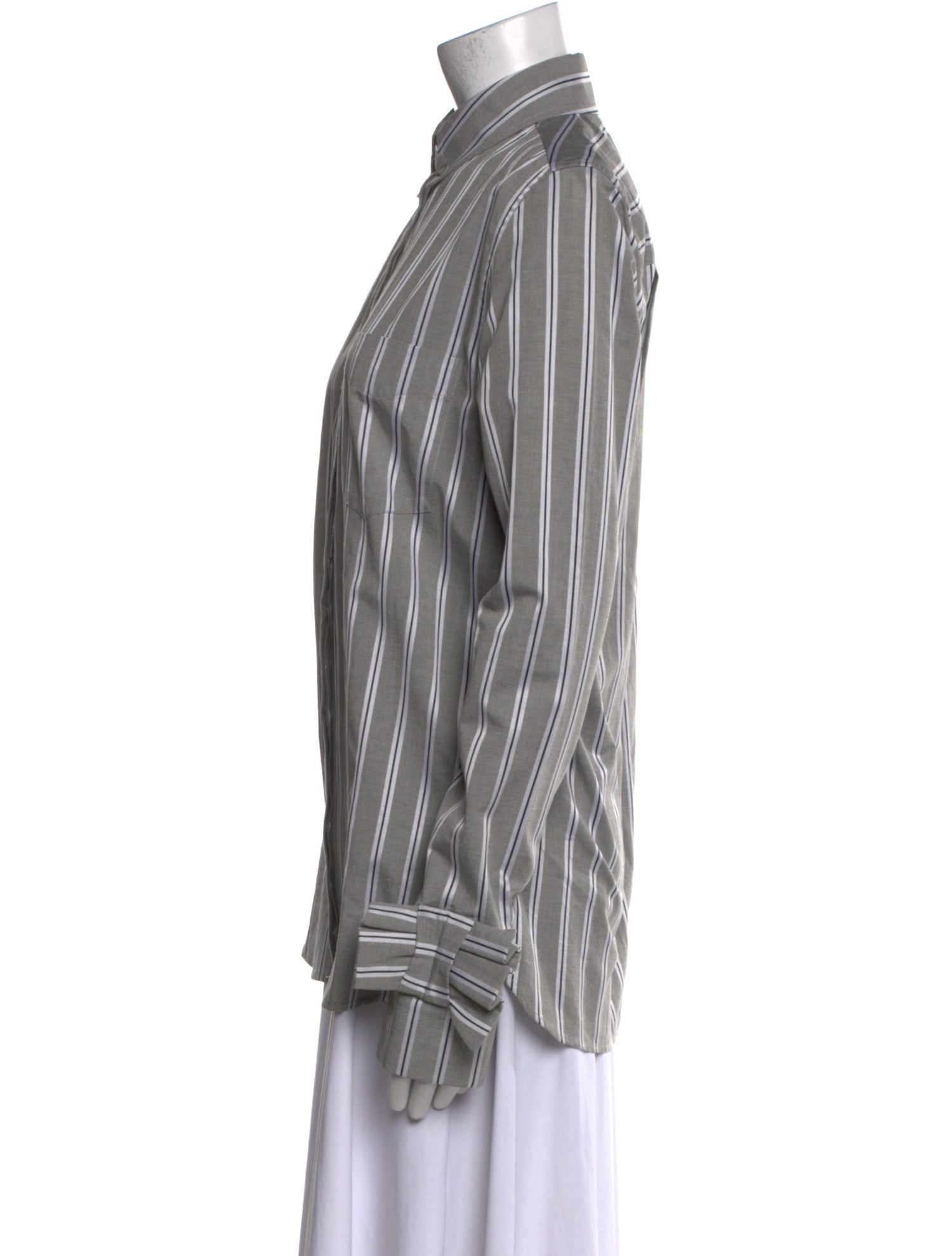 Victoria Victoria Beckham Striped Long Sleeve Button-Up Top