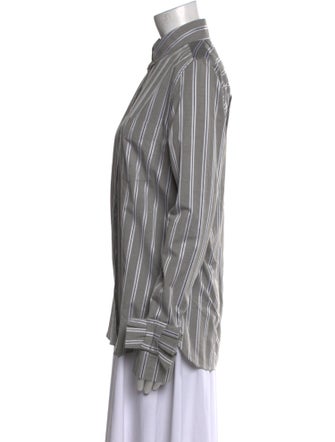 Victoria Victoria Beckham Striped Long Sleeve Button-Up Top