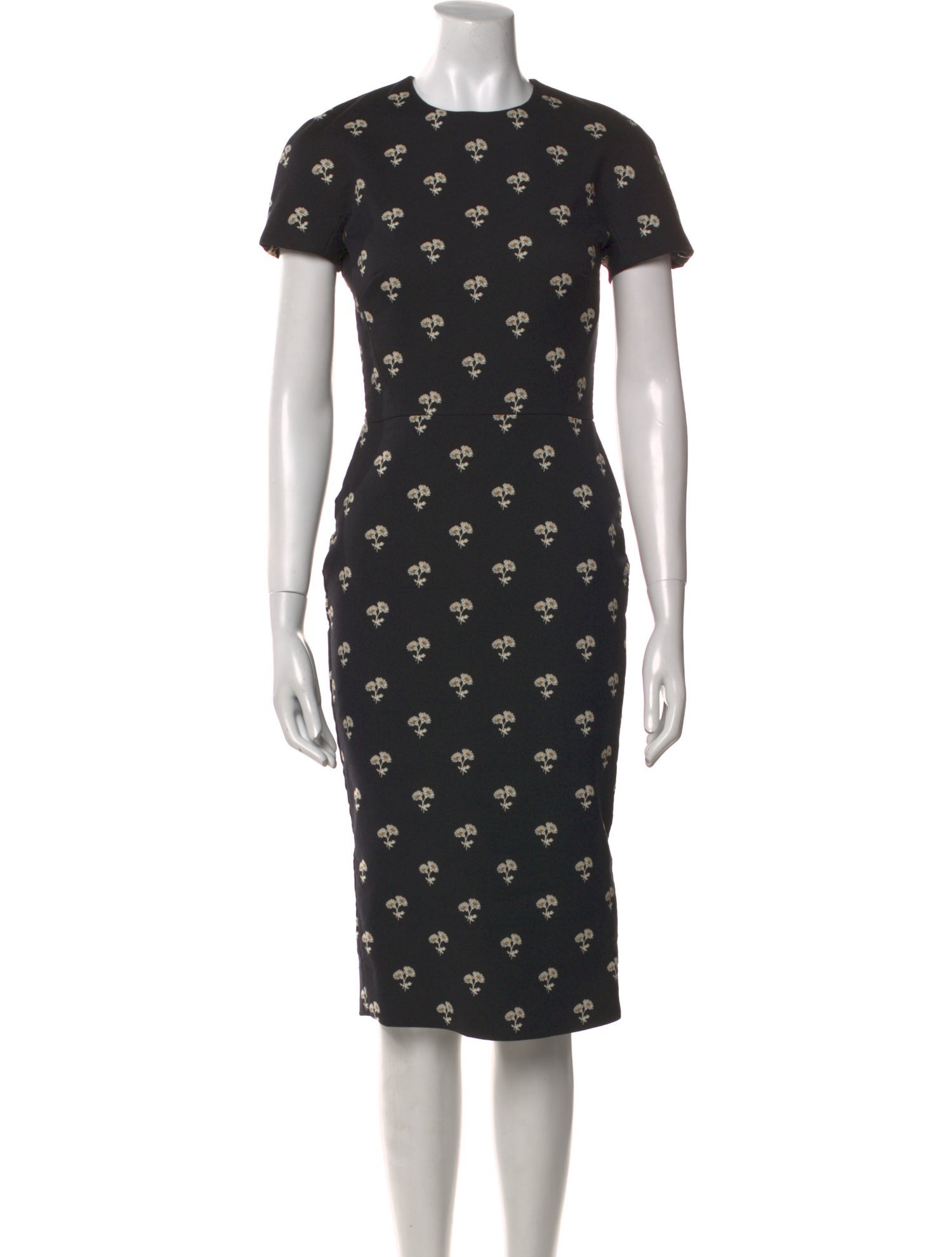 Victoria Beckham Floral Print Midi Length Dress