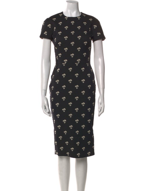 Victoria Beckham Floral Print Midi Length Dress