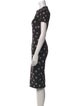 Victoria Beckham Floral Print Midi Length Dress
