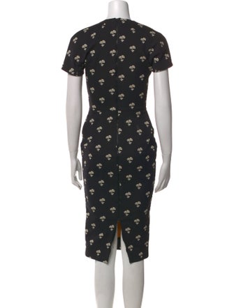 Victoria Beckham Floral Print Midi Length Dress